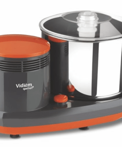 Vidiem Garnet Plus Wet Grinder ST (Grey & Orange) | Wet Grinder 2 litre with Atta kneading, Coconut scrapping | 5 Years Warranty